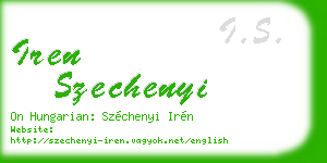 iren szechenyi business card